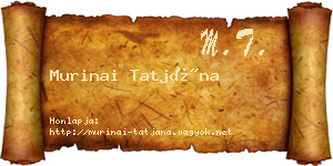 Murinai Tatjána névjegykártya